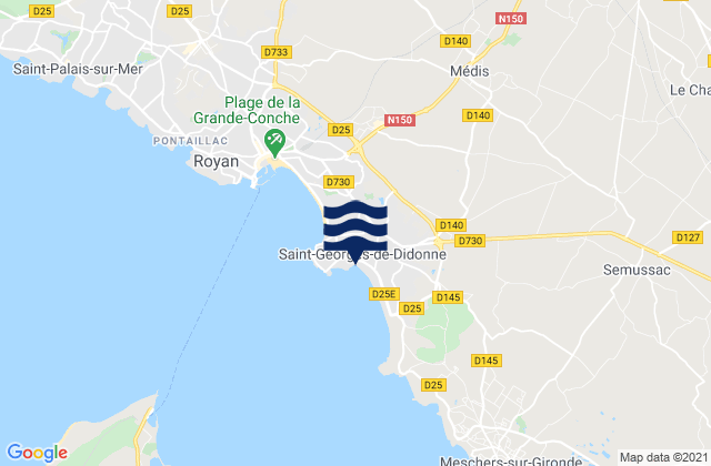 St Georges de Didonne, Franceの潮見表地図
