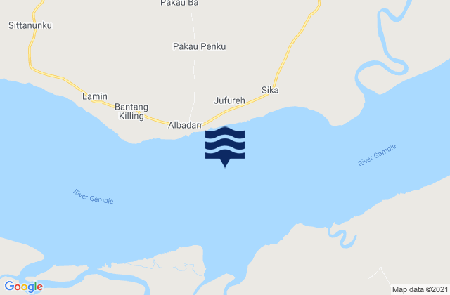 St James Island, Gambiaの潮見表地図