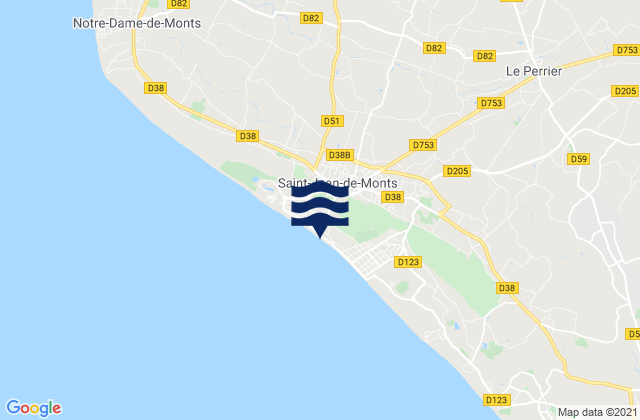 St Jean de Monts, Franceの潮見表地図