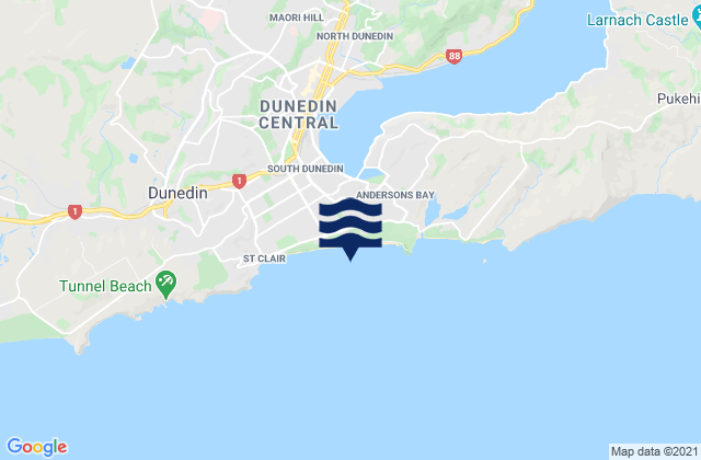 St Kilda Beach Dunedin, New Zealandの潮見表地図