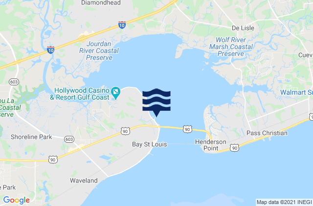St Louis Bay entrance, United Statesの潮見表地図