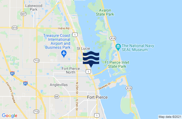 St Lucie, United Statesの潮見表地図