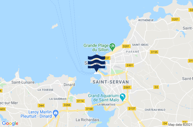St Malo Port, Franceの潮見表地図