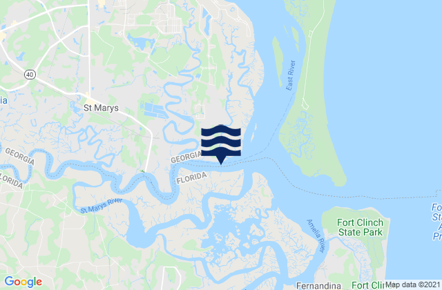 St Marys, United Statesの潮見表地図