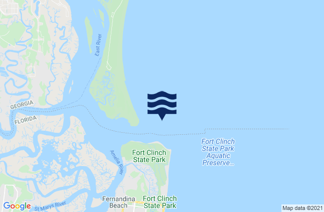 St Marys Entrance North Jetty, United Statesの潮見表地図