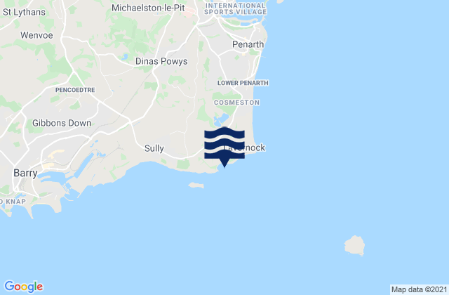 St Marys Well Bay Beach, United Kingdomの潮見表地図