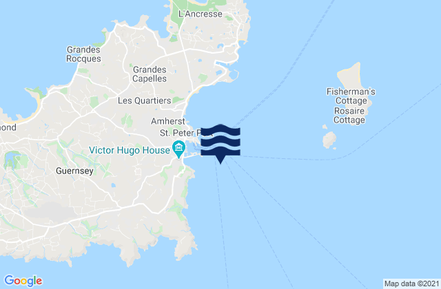 St Peter Port Guernsey Island, Franceの潮見表地図