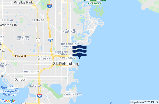St Petersburg, United Statesの潮見表地図