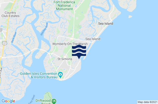 St Simons Island, United Statesの潮見表地図