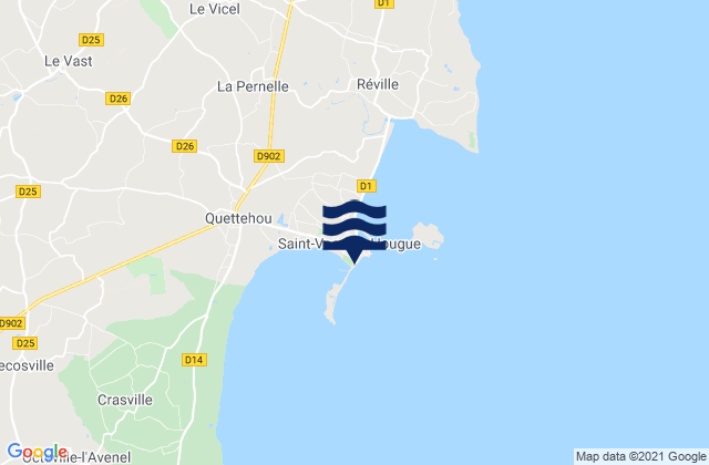 St Vaast la Hougue, Franceの潮見表地図