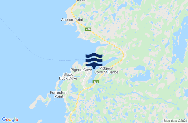 St. Barbe Bay, Canadaの潮見表地図