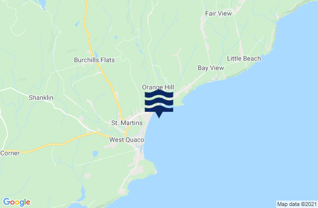St. Martins, Canadaの潮見表地図