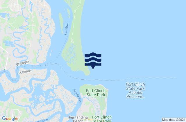 St. Marys Entrance North Jetty, United Statesの潮見表地図