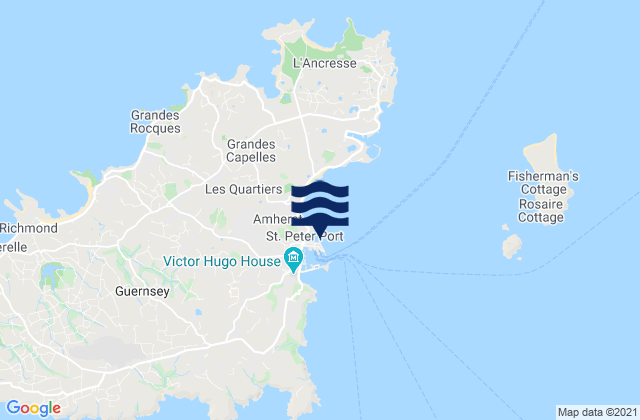 St. Peter Port (Guernsey), Franceの潮見表地図