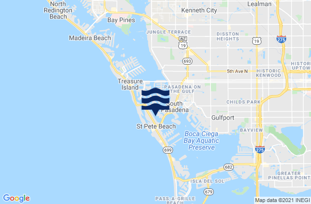 St. Petersburg Beach Causeway, United Statesの潮見表地図