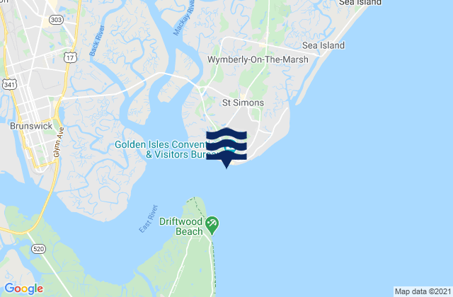 St.simons Island, United Statesの潮見表地図