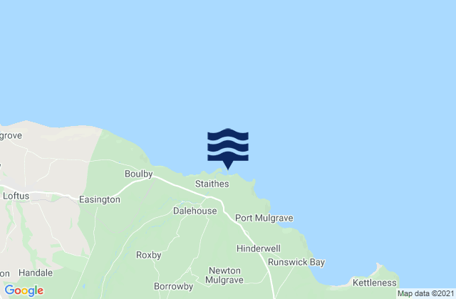 Staithes Beach, United Kingdomの潮見表地図