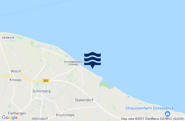 Stakendorf, Germanyの潮見表地図