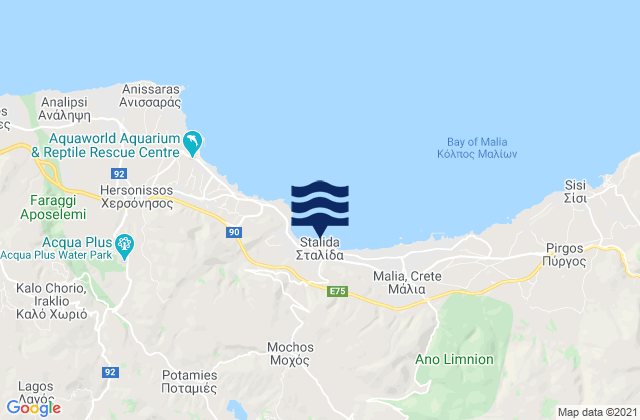 Stalís, Greeceの潮見表地図