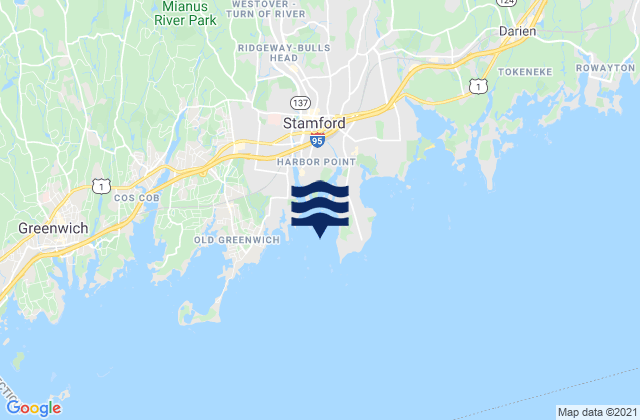 Stamford Harbor, United Statesの潮見表地図