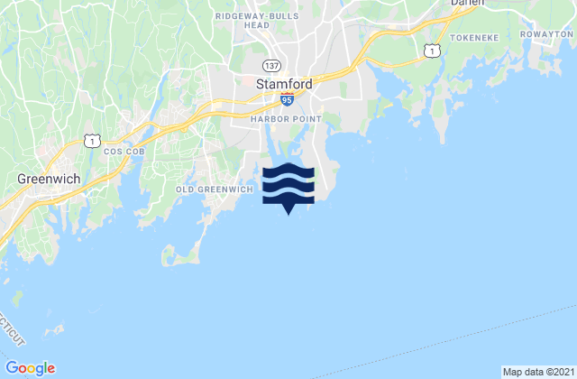 Stamford Harbor entrance, United Statesの潮見表地図