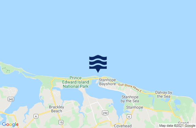 Stanhope Beach, Canadaの潮見表地図
