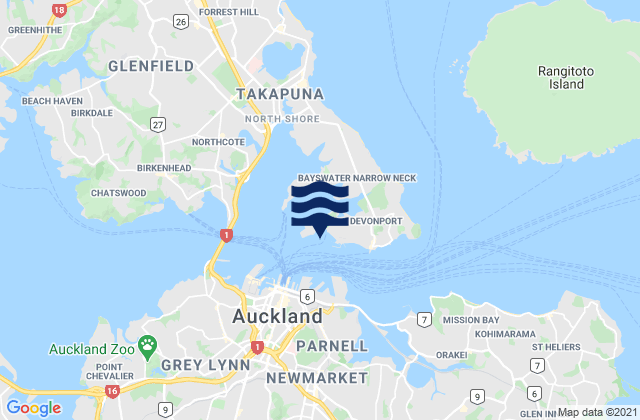 Stanley Bay, New Zealandの潮見表地図