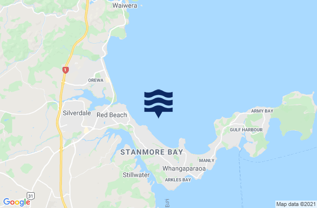 Stanmore Bay, New Zealandの潮見表地図