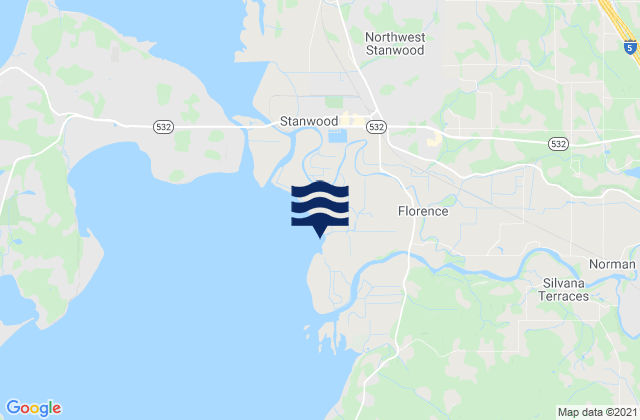 Stanwood Stillaguamish River, United Statesの潮見表地図