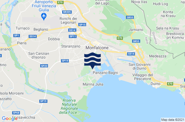 Staranzano, Italyの潮見表地図