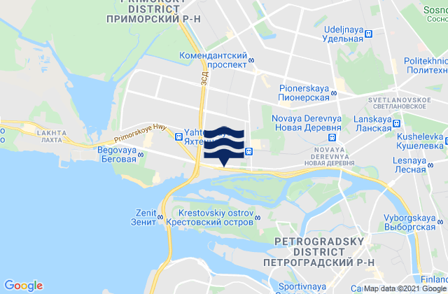 Staraya Derevnya, Russiaの潮見表地図