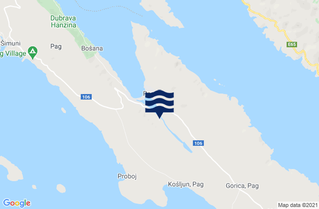 Stari Grad, Croatiaの潮見表地図