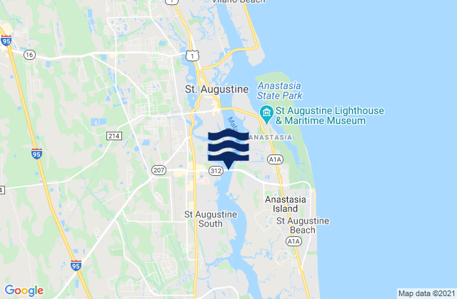 State Road 312 Matanzas River, United Statesの潮見表地図