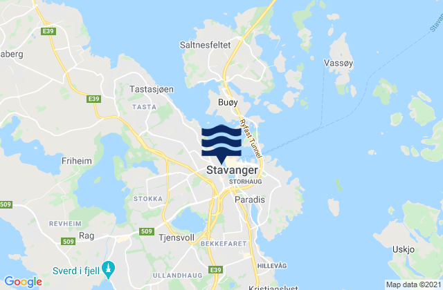 Stavanger, Norwayの潮見表地図