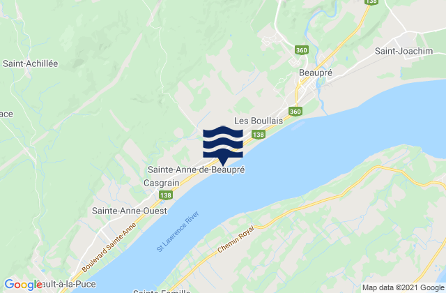 Ste-Anne-De-Beaupr, Canadaの潮見表地図
