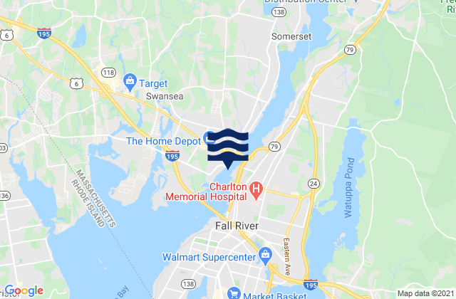 Steep Brook Taunton River, United Statesの潮見表地図