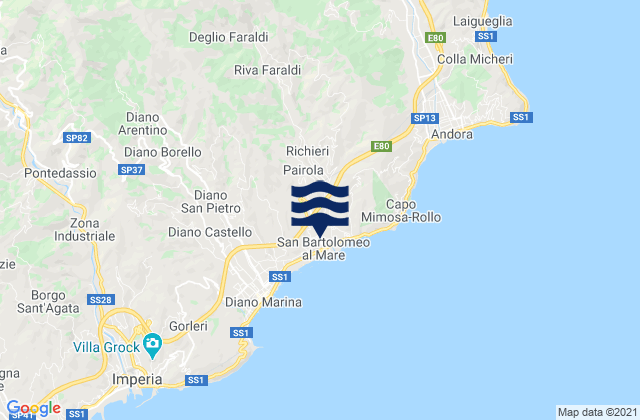 Stellanello, Italyの潮見表地図