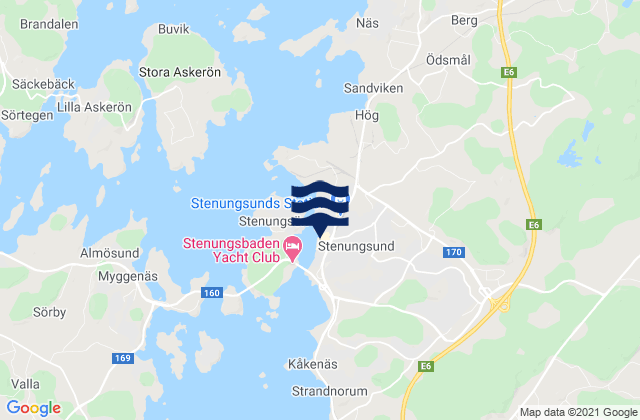 Stenungsund, Swedenの潮見表地図