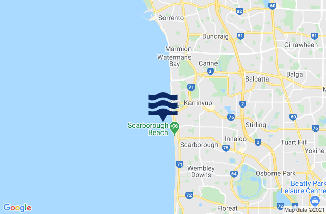 Stirling, Australiaの潮見表地図