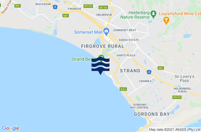 Strand, South Africaの潮見表地図