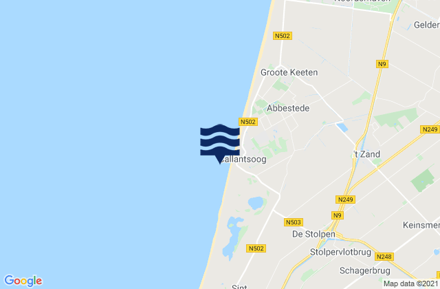 Strandslag Callantsoog, Netherlandsの潮見表地図