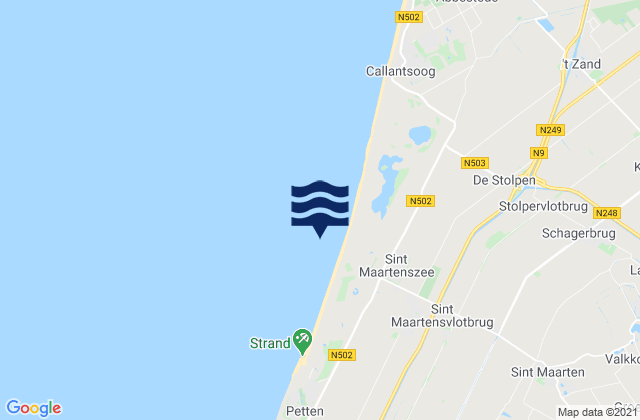 Strandslag Sint Maartenszee, Netherlandsの潮見表地図
