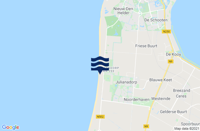Strandslag Zandloper, Netherlandsの潮見表地図