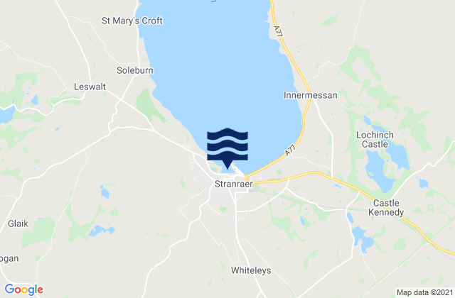 Stranraer, United Kingdomの潮見表地図
