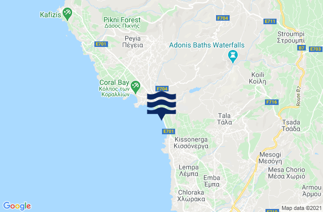 Stroumpí, Cyprusの潮見表地図