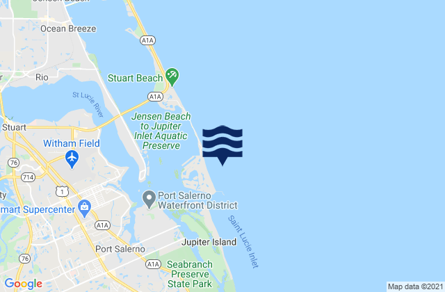 Stuart Beach, United Statesの潮見表地図
