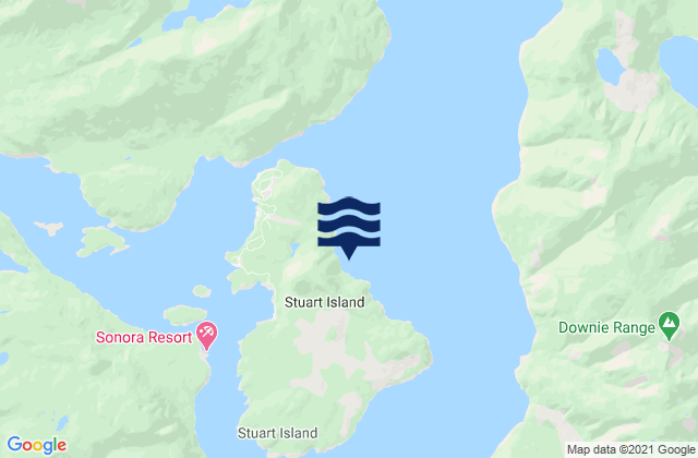 Stuart Island, Canadaの潮見表地図