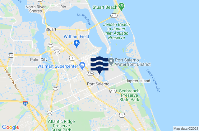 Stuart Public Beach, United Statesの潮見表地図