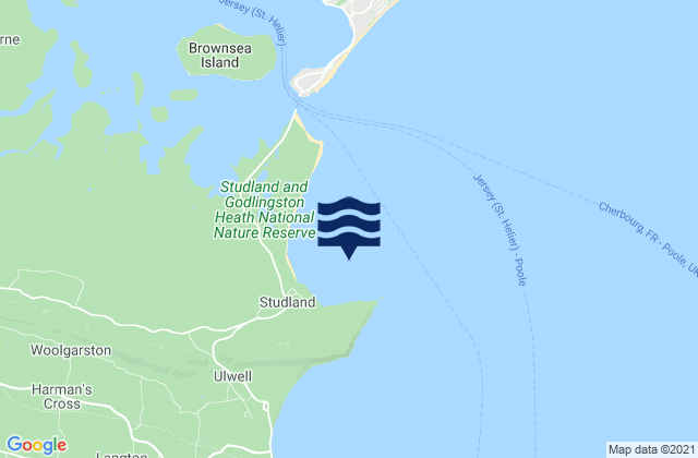 Studland Bay, United Kingdomの潮見表地図