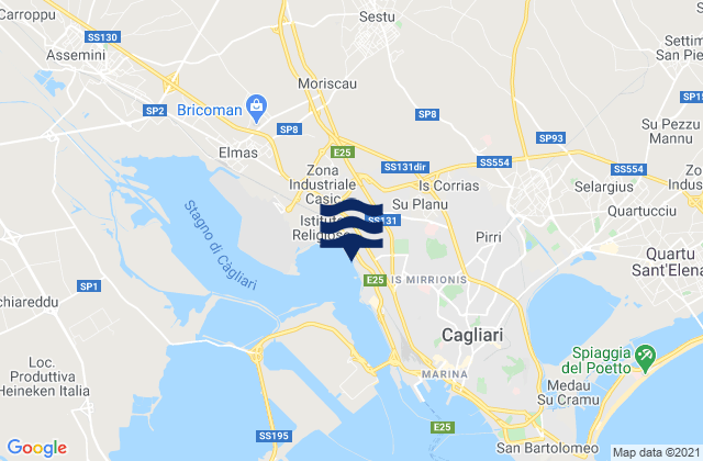 Su Planu, Italyの潮見表地図